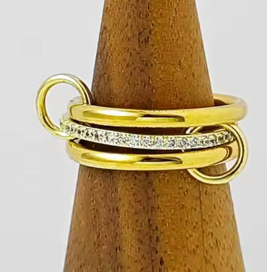 New Multi Band Eternity Ring stacking rings S. Steel Size 7