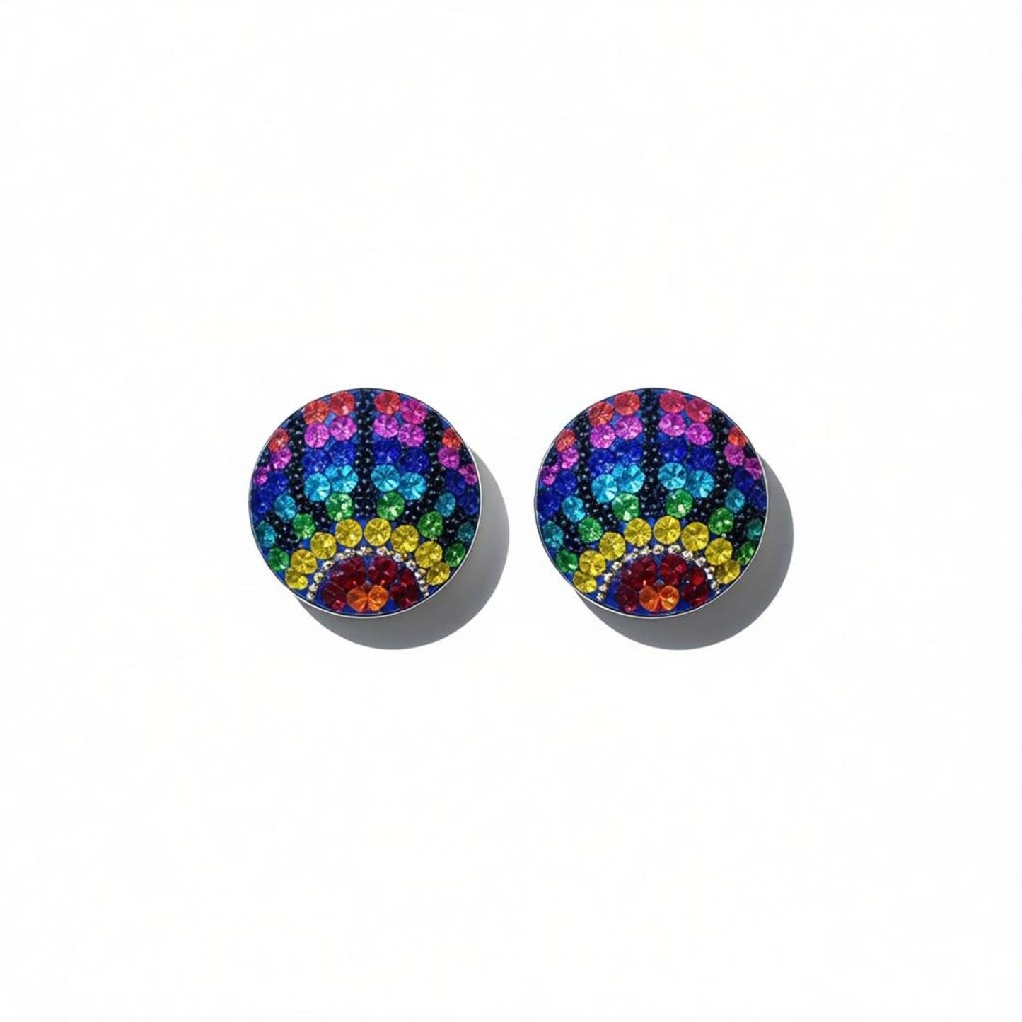 Rainbow Crystal Stud Earrings