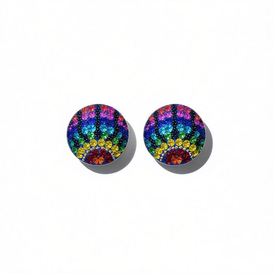 Rainbow Crystal Stud Earrings