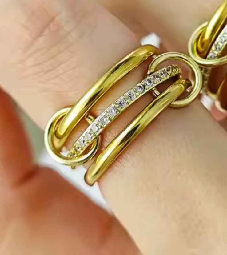 New Multi Band Eternity Ring stacking rings S. Steel Size 7