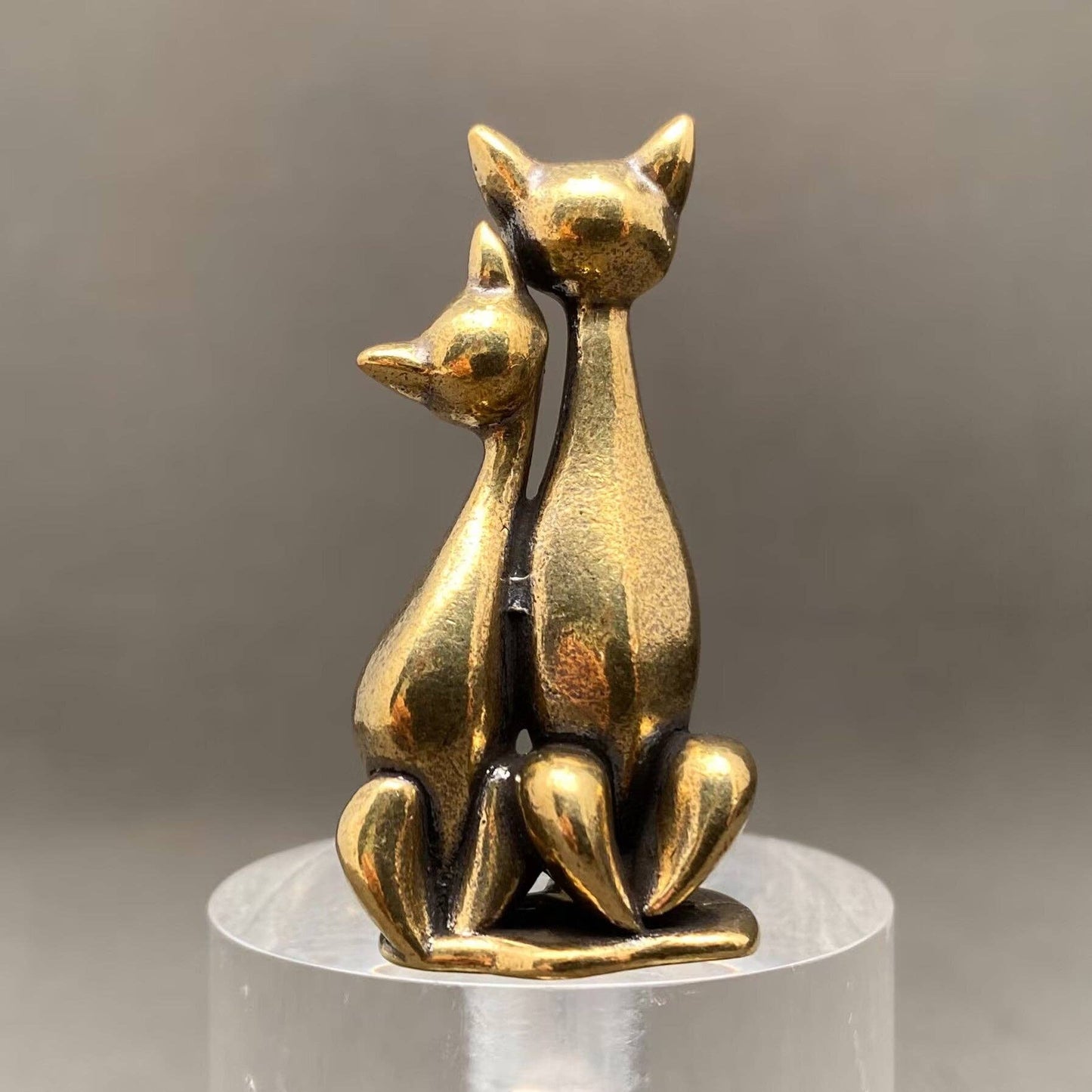 Brass Couple Cats Crafts Decoration Desktop Ornaments