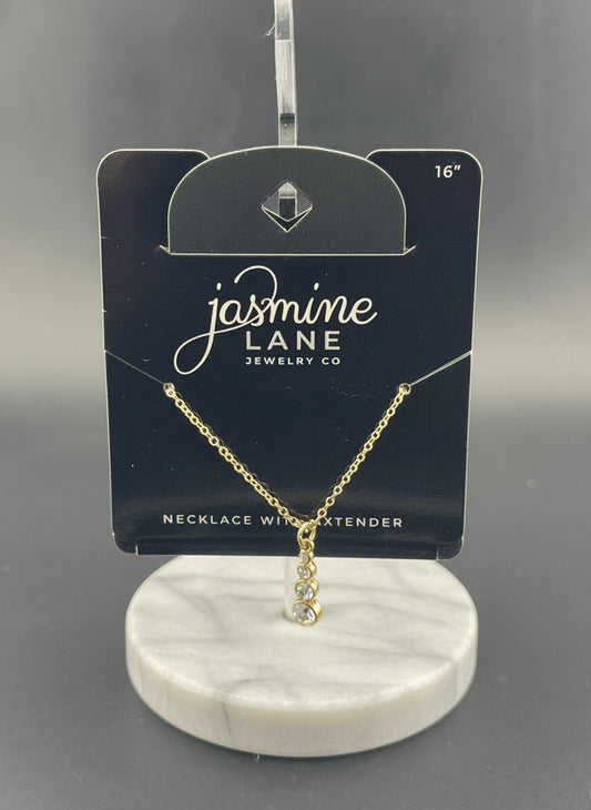 Jasmine Lane Gold Tone Necklace with Extender 16 inches