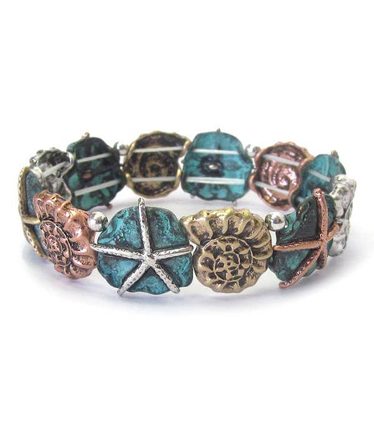 ( A218 )  SEALIFE THEME STRETCH BRACELET