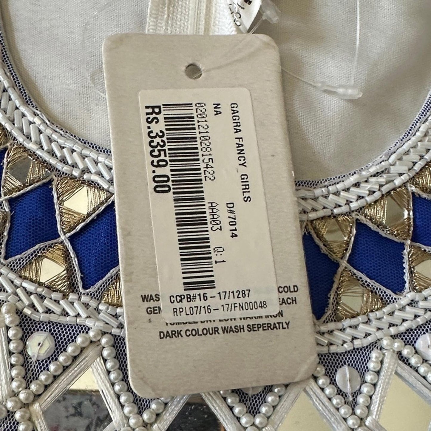 Elegant White and Blue 2-piece Gagra Girls