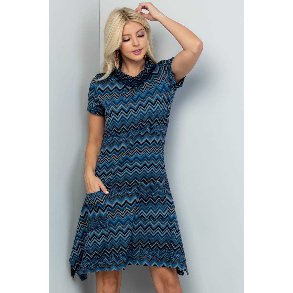 Stripe Print Winter Tunic Dress: XL