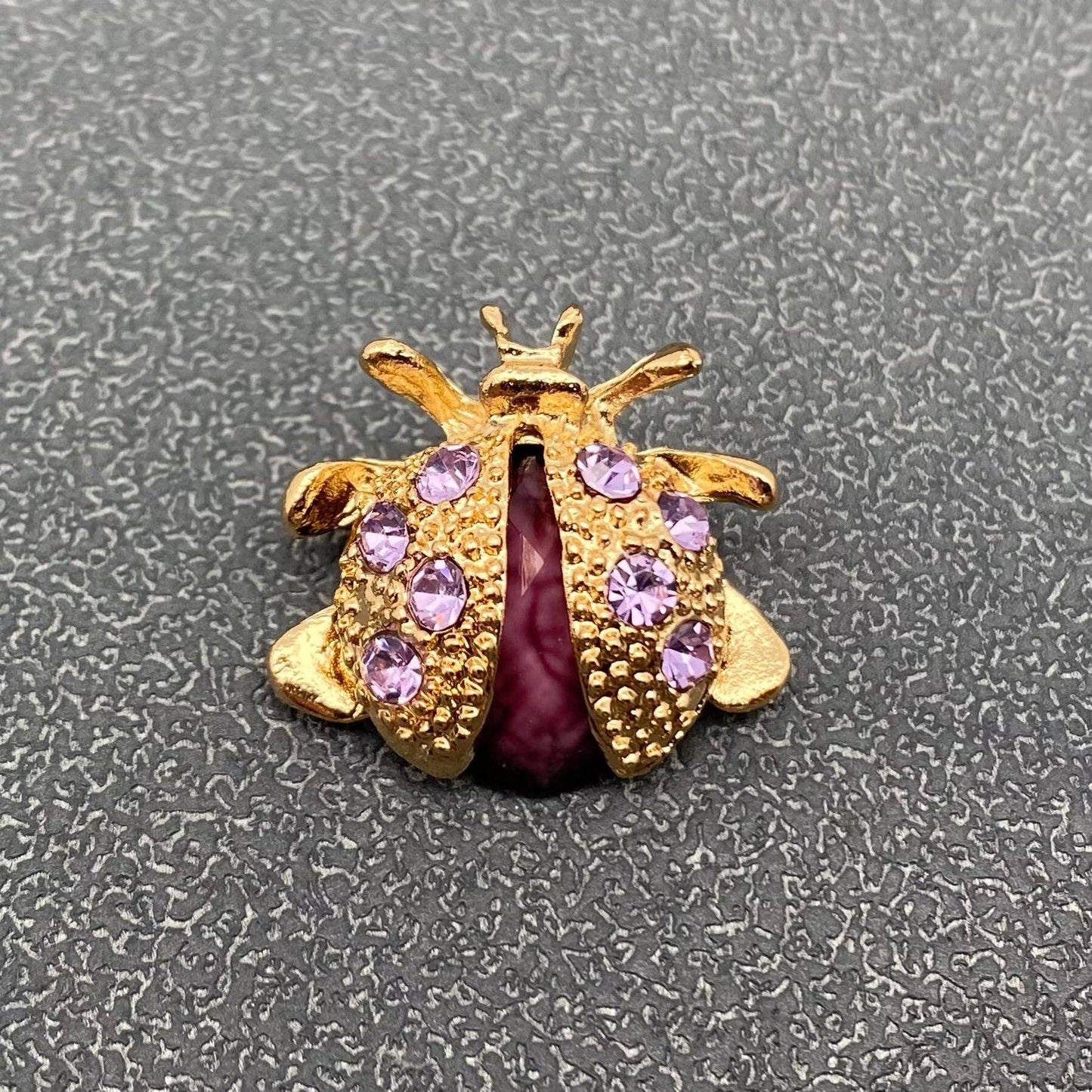 Colorful Rhinestone Ladybug Brooch: Colored