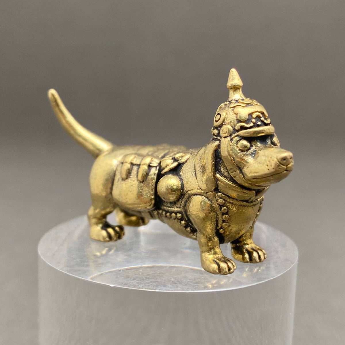 Dog Wearing Armor Brass Crafts Decoration Desktop Ornaments