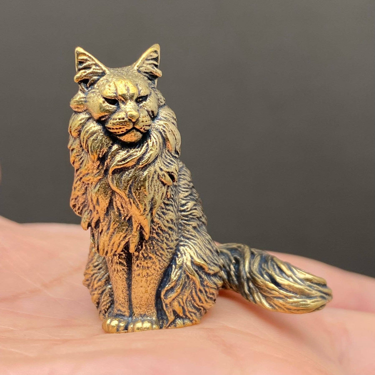 Cat Figurine Brass Crafts Desktop Ornaments