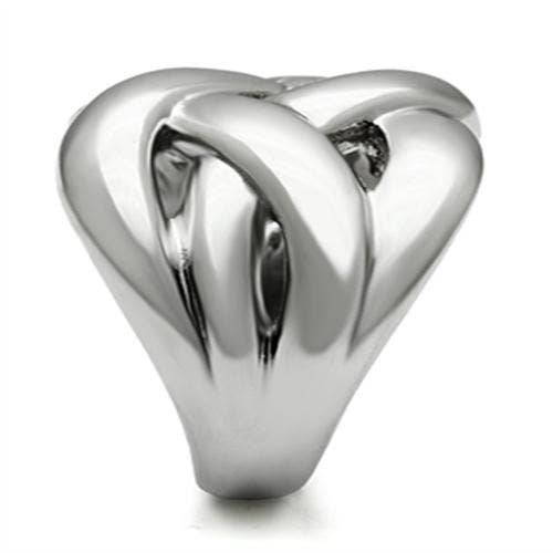 TK396 - High polished (no plating) Stainless Steel Ring with No Stone: 7