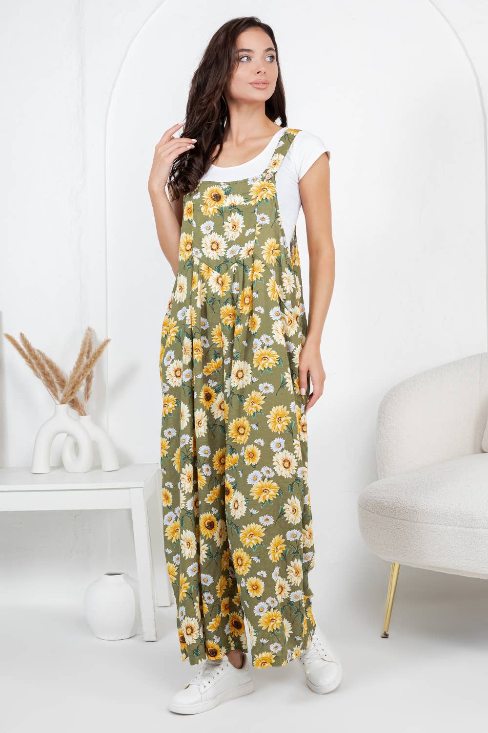 Flower Print Overall  : L