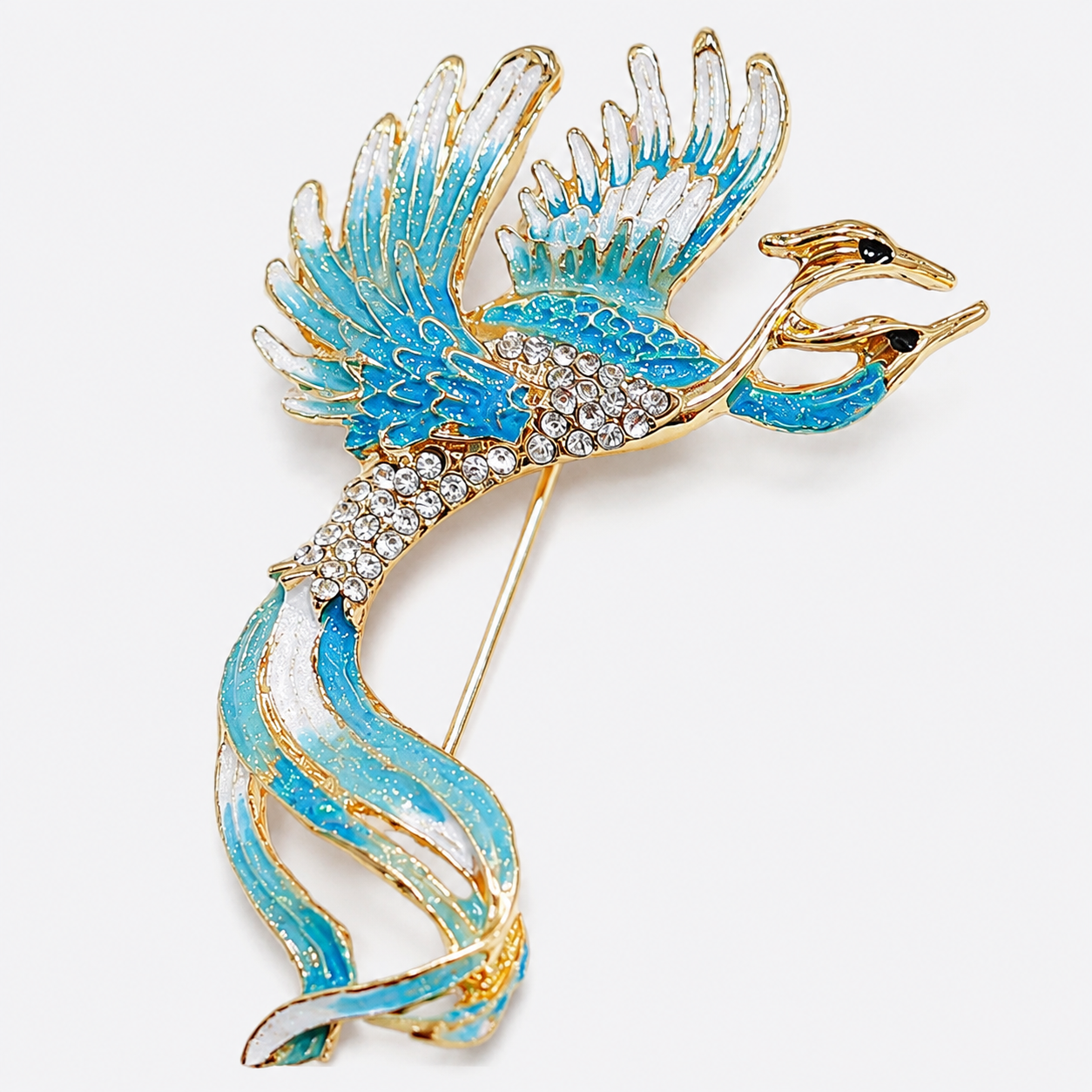 Majestic Crystal Peacock Brooch Pin: A1