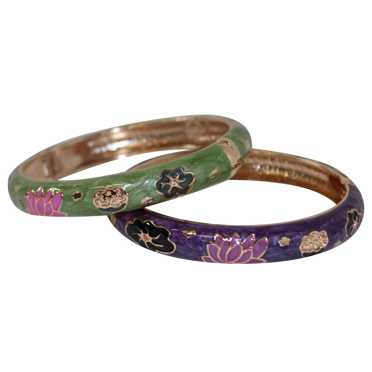 Enamel Bangles - Set of 2 - Lavender & Sage