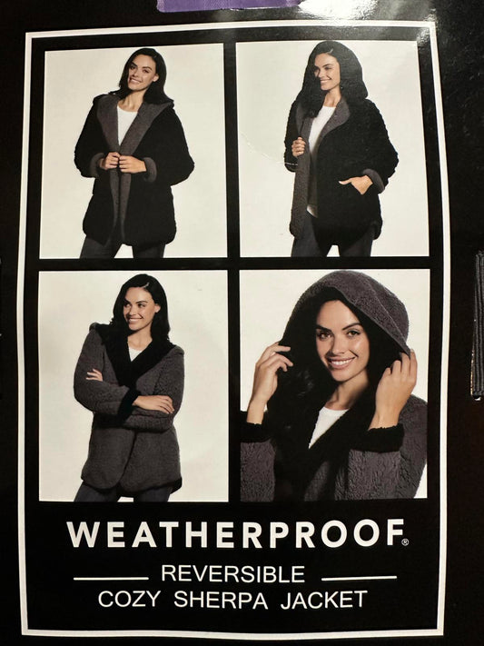 Weatherproof Reversible Cozy Sherpa Jacket for Women XS