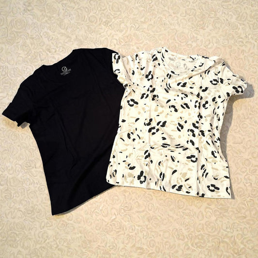 EcoThreads Organic Cotton Black Leopard Print T-Shirt Small