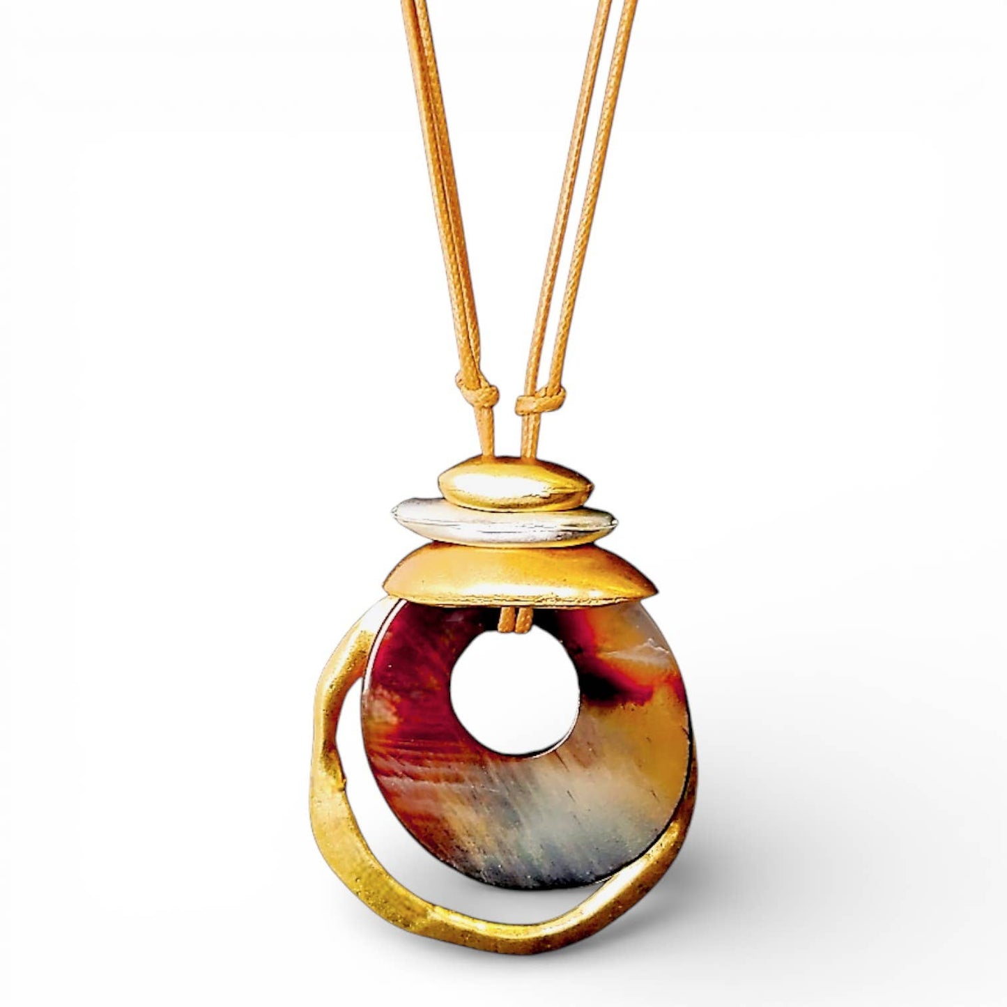 Chunky Boho Western Tortoise Pendant Necklace | Coastal