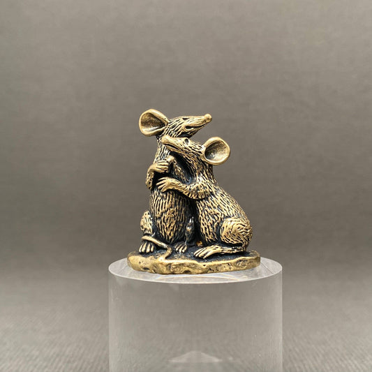 Couple Mouse Brass Crafts Decoration Desktop Ornaments
