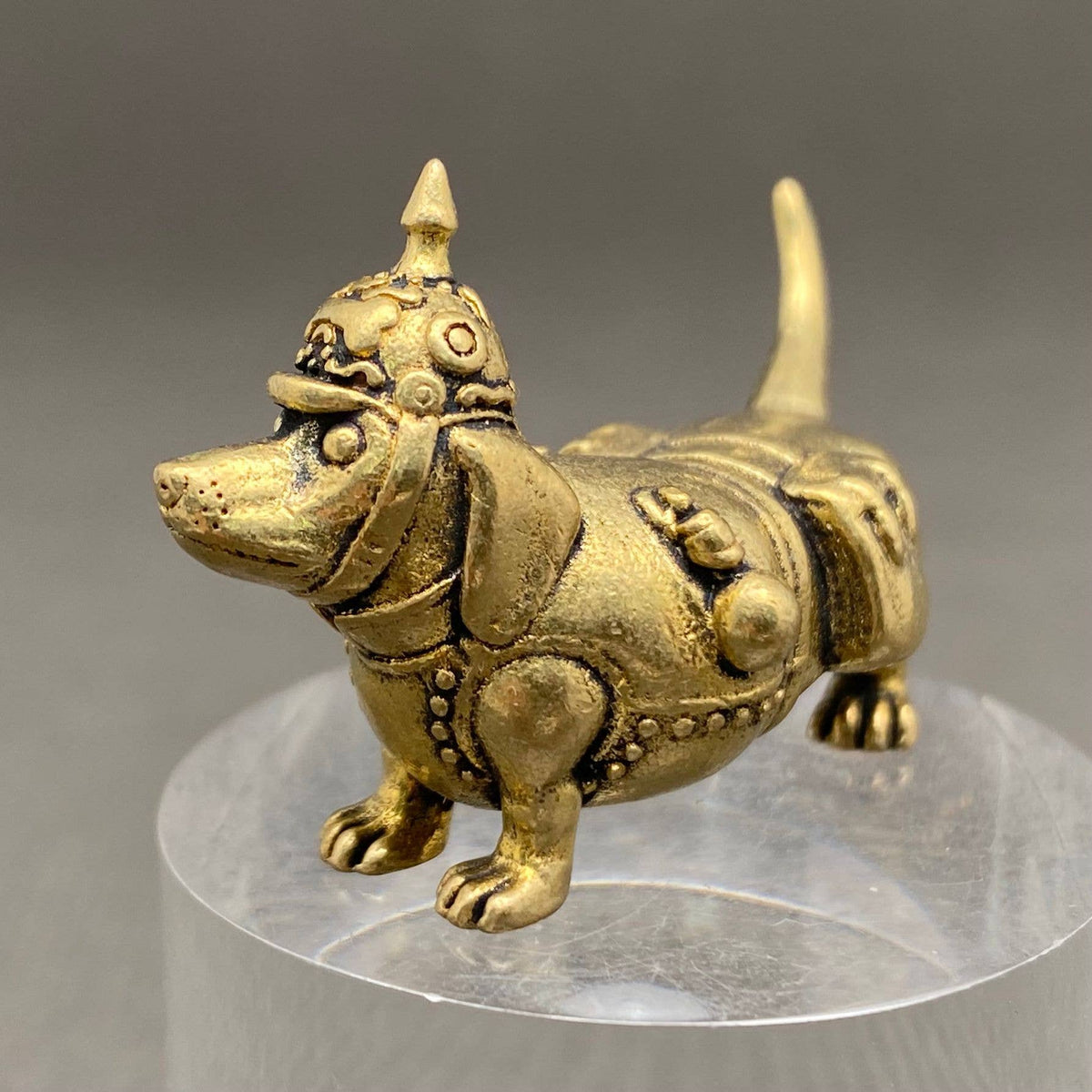 Dog Wearing Armor Brass Crafts Decoration Desktop Ornaments