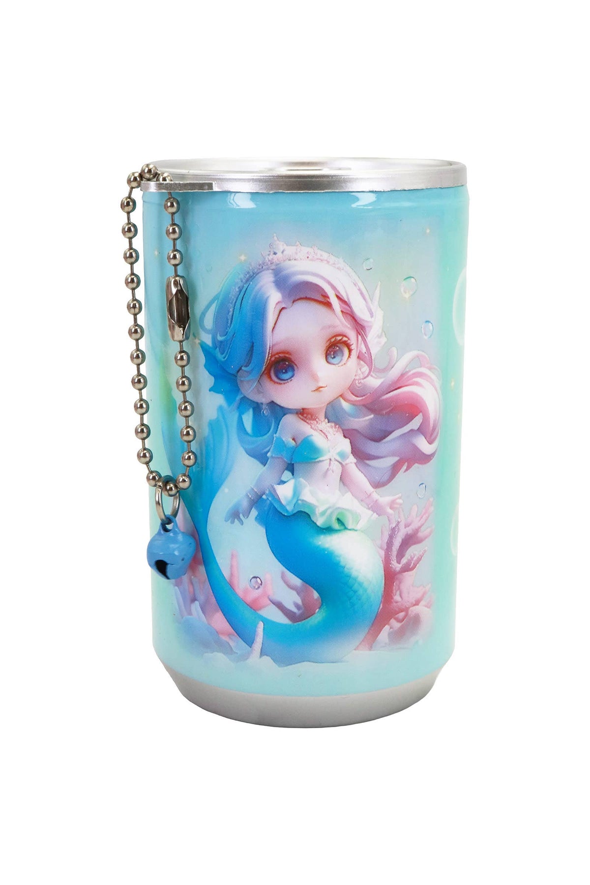 Cute Cartoon Mermaid Soda Pop Can Mini Wet Wipes Keychain: ASSORTED / ONE SIZE