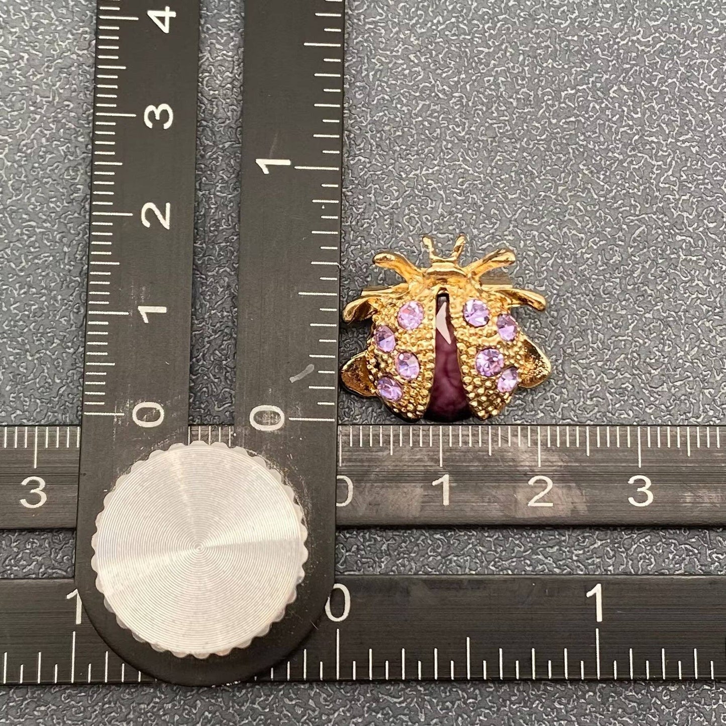 Colorful Rhinestone Ladybug Brooch: Colored