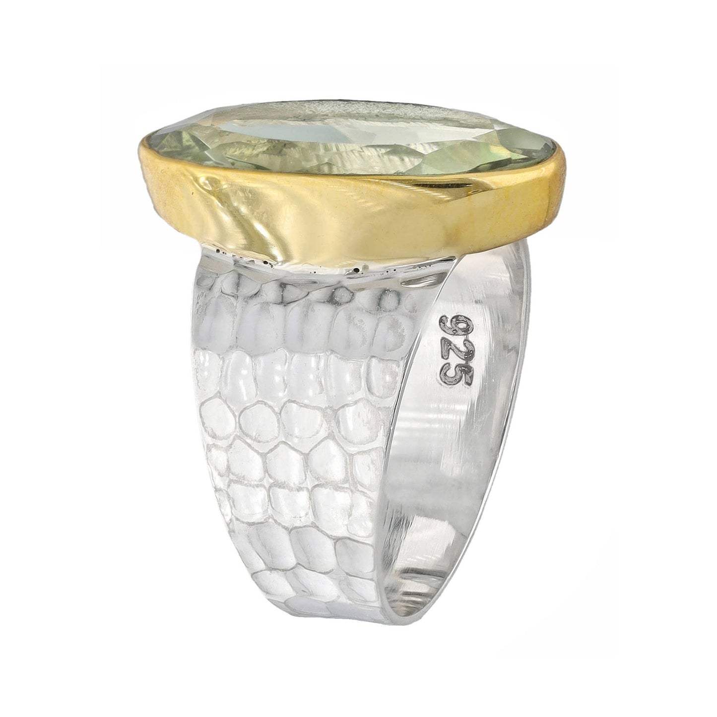 925 Sterling Silver Green Amethyst Verdant Mirage Ring: 6