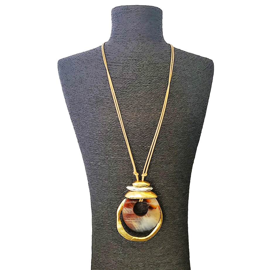 Chunky Boho Western Tortoise Pendant Necklace | Coastal