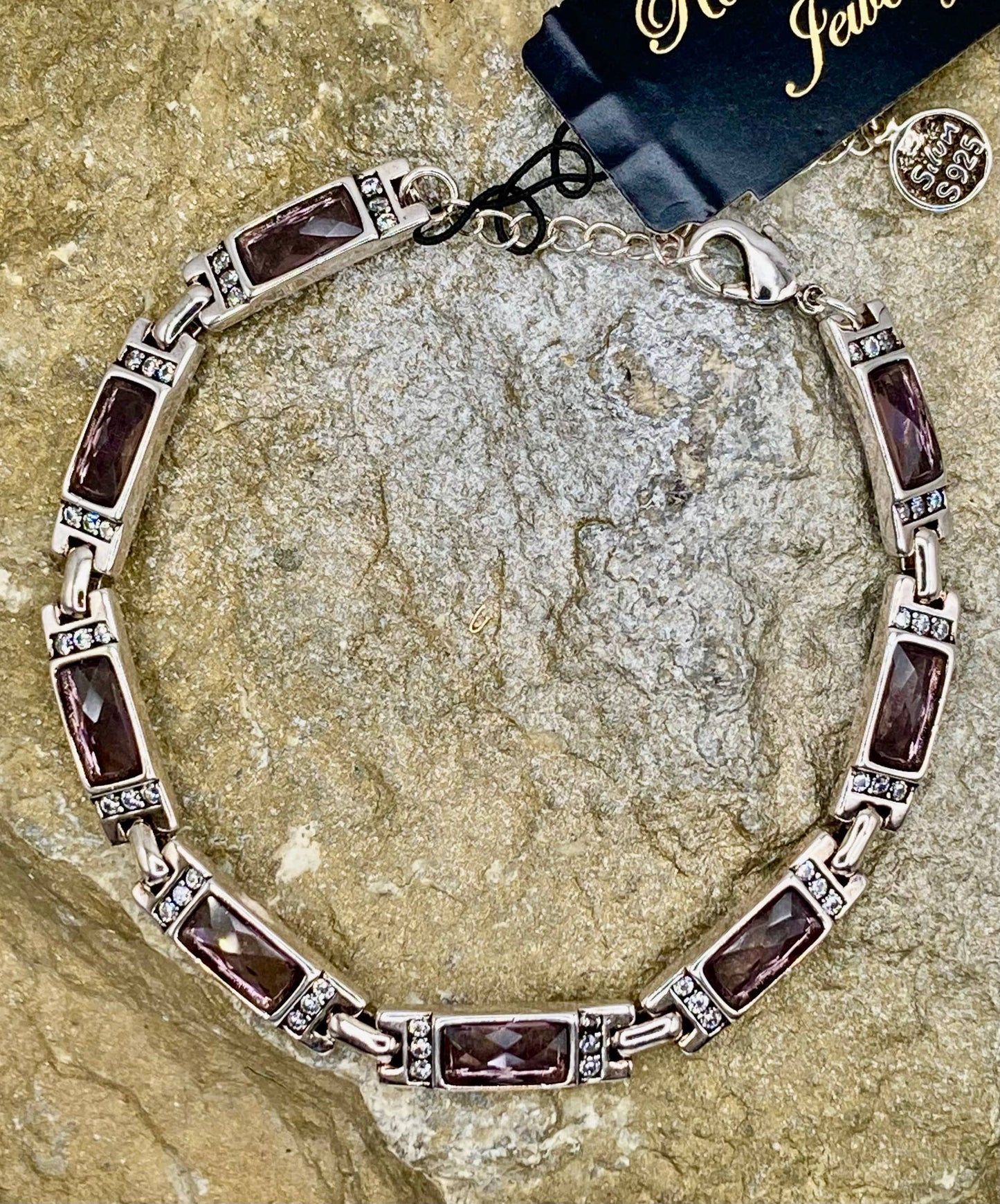 Silver Bracelet with Black diamond Crystal