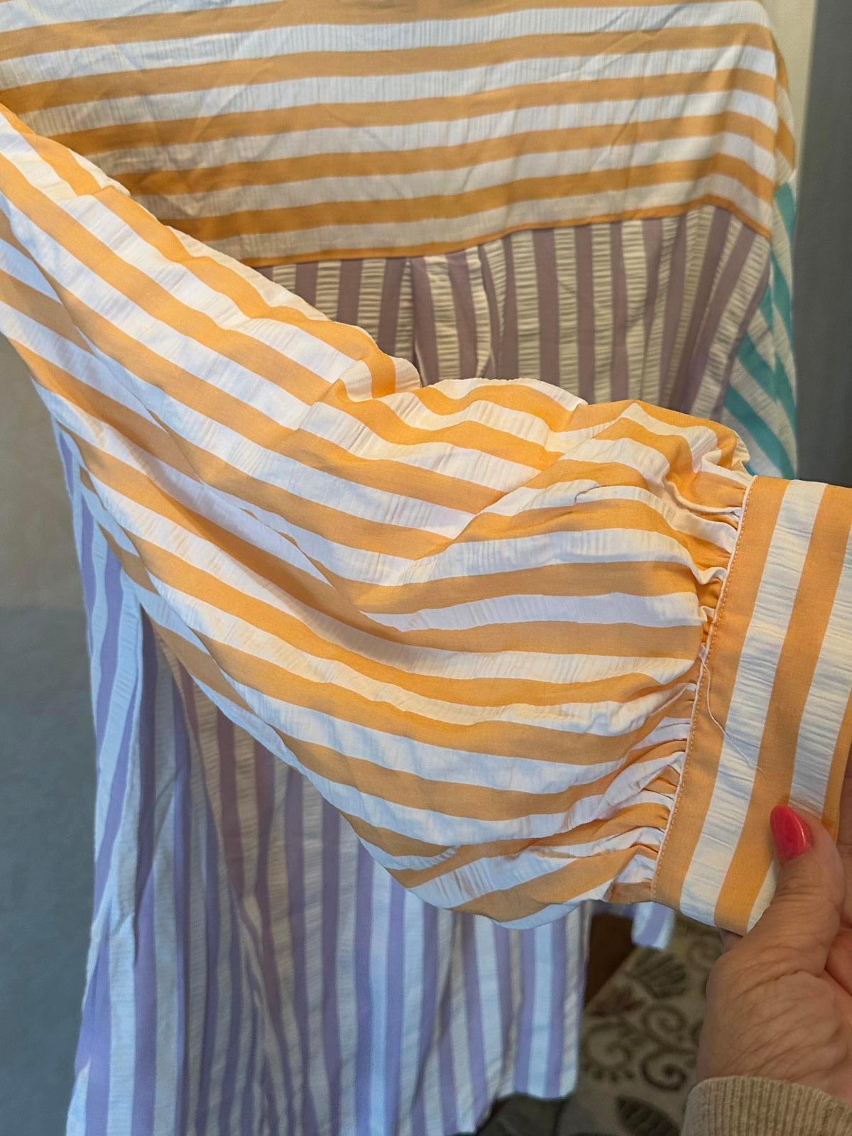 Entro Color Pop Striped Blouse by entro, Size Large