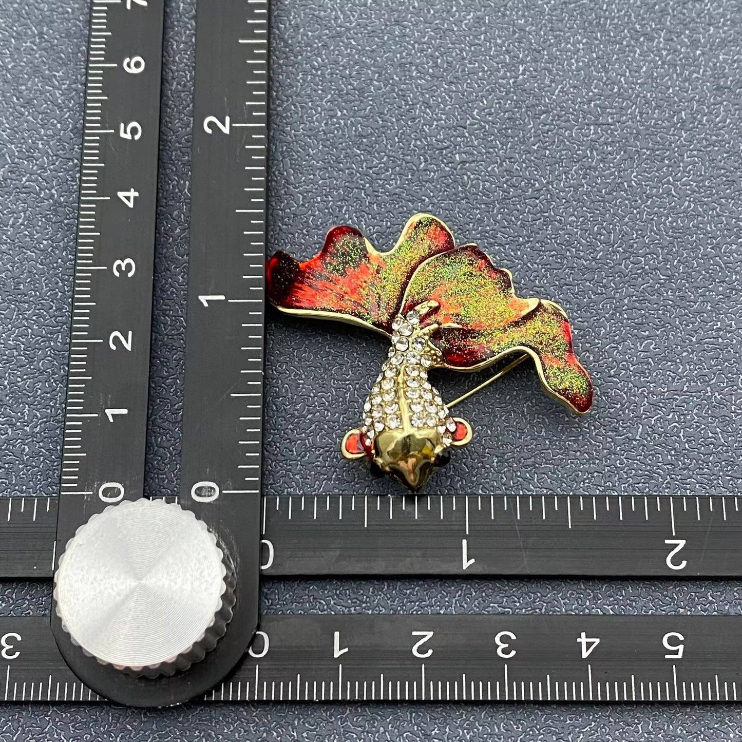 Rhinestone Goldfish Brooch