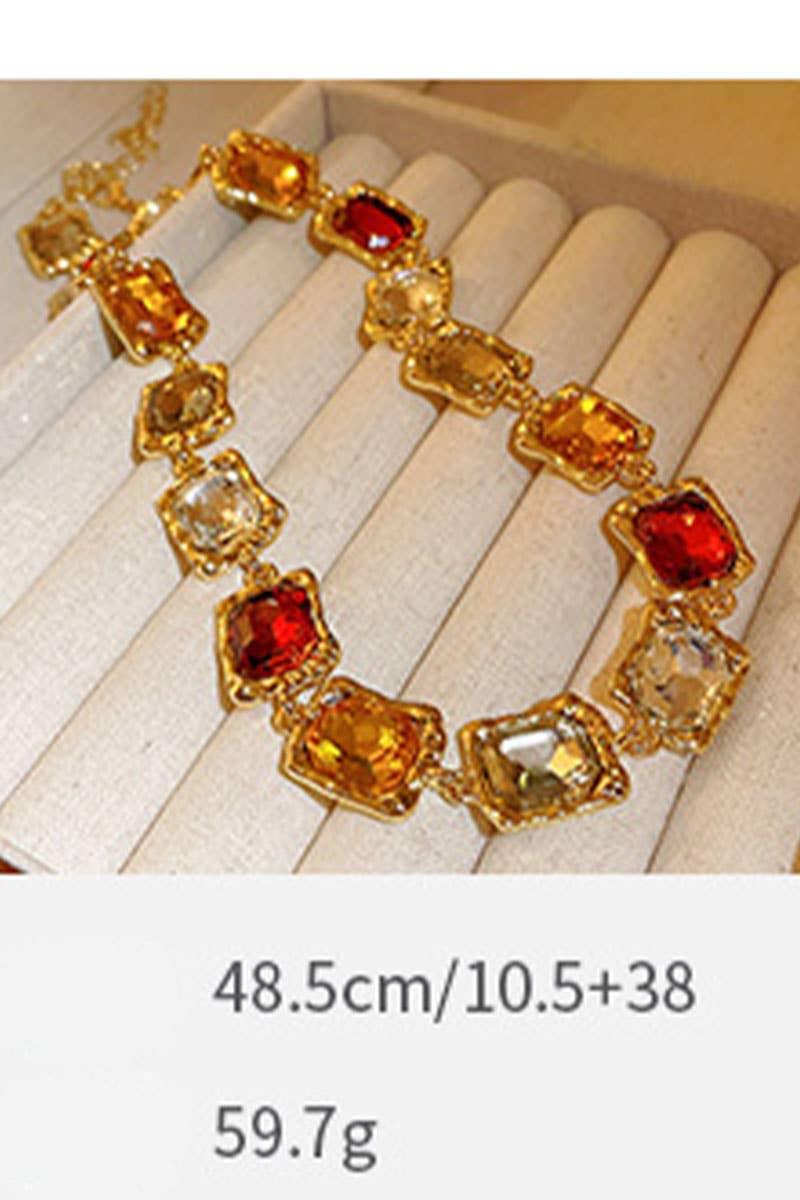 Vintage Gemstone Statement Necklace