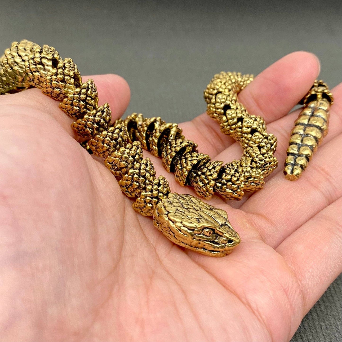 Movable Brass Rattlesnake Crafts Desktop Ornaments
