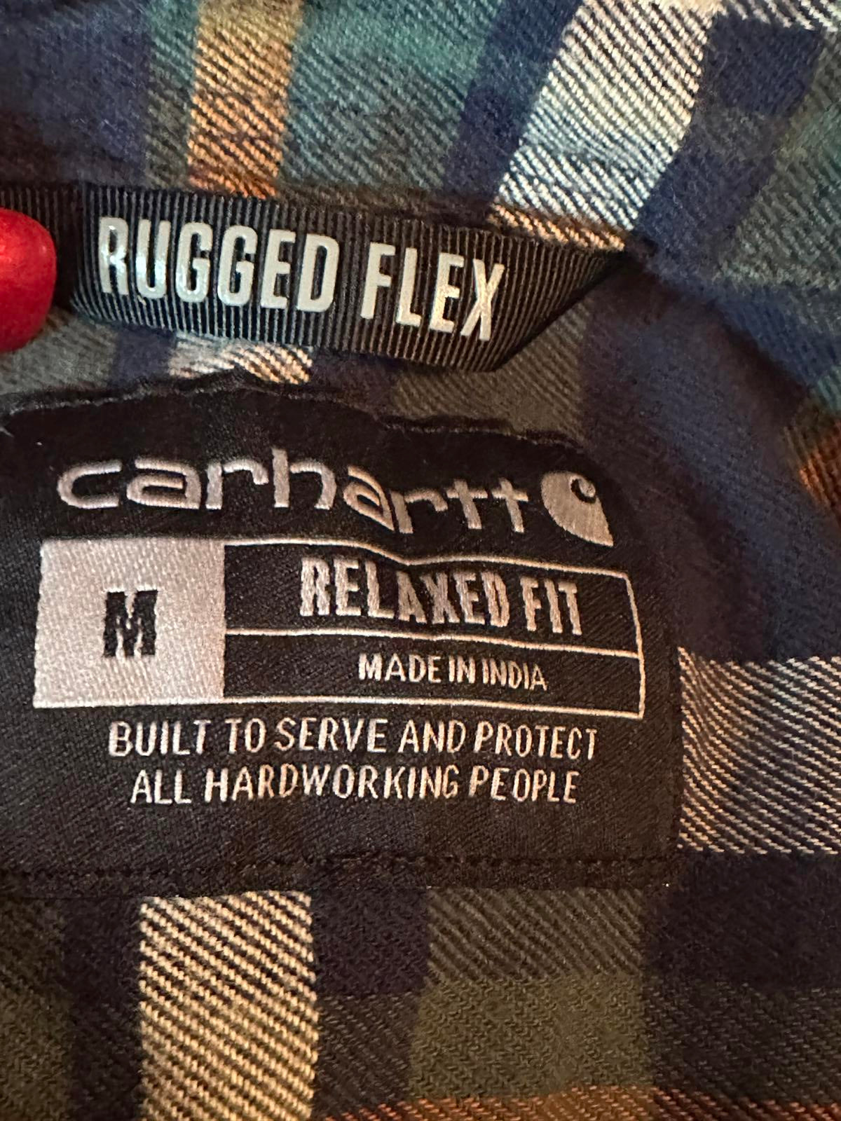 Carhartt Men's Long Sleeve Plaid Flannel Shirt Size Medium