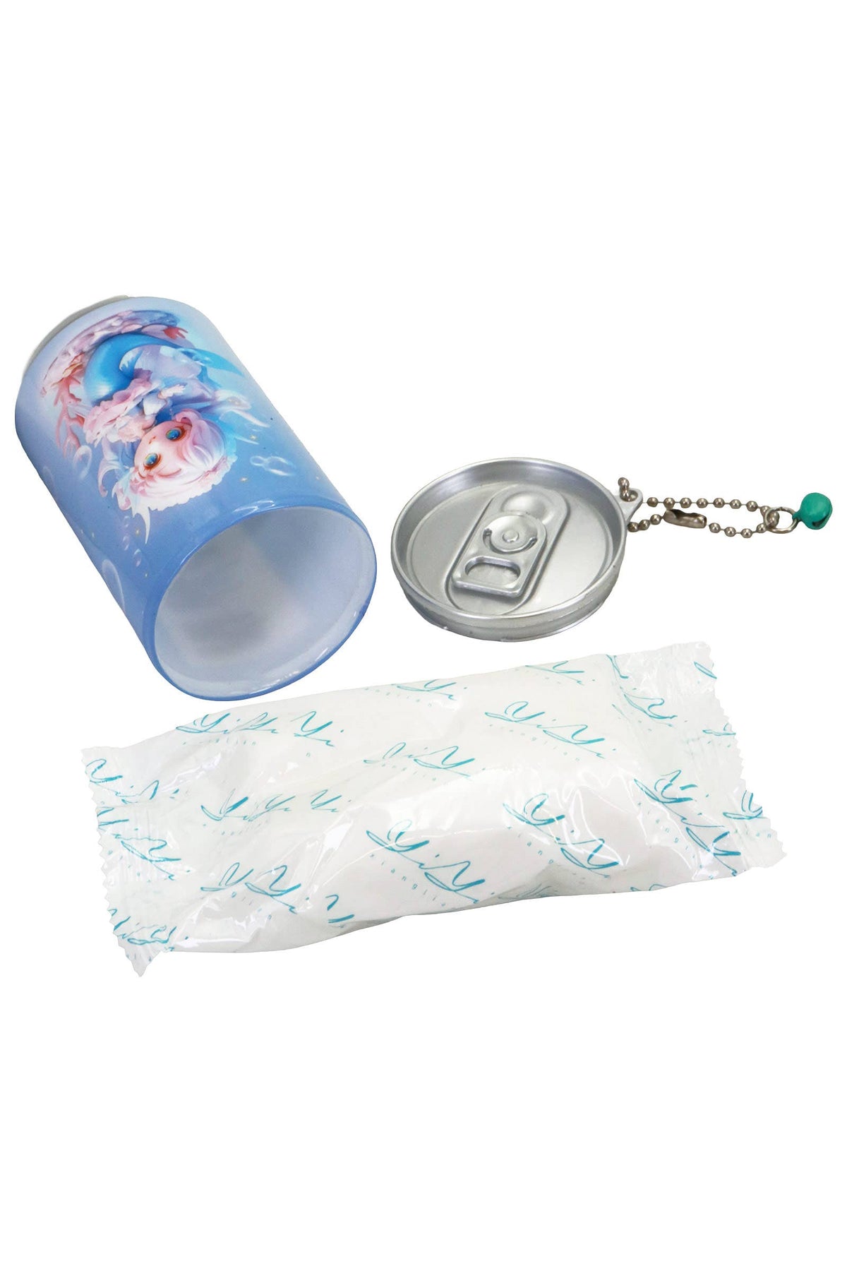 Cute Cartoon Mermaid Soda Pop Can Mini Wet Wipes Keychain: ASSORTED / ONE SIZE