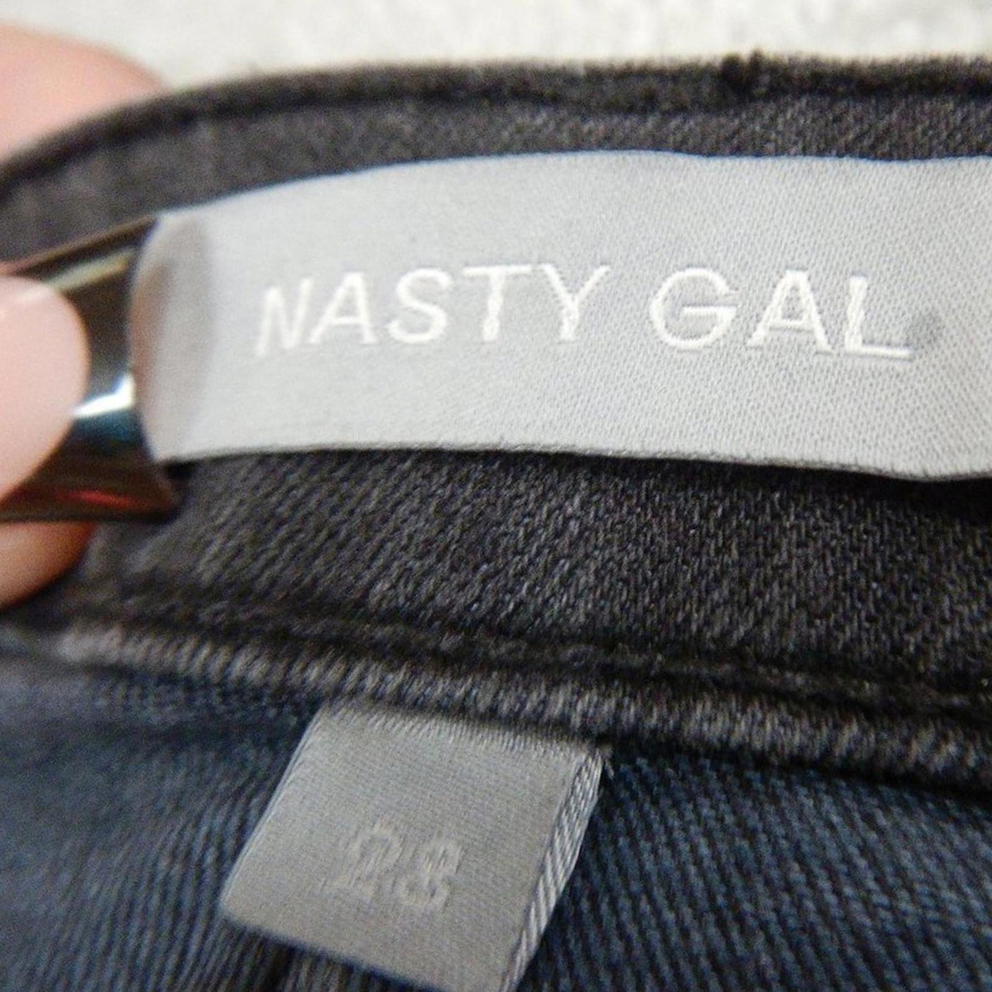 Nasty Gal Black Distressed Denim Skirt – Size 28