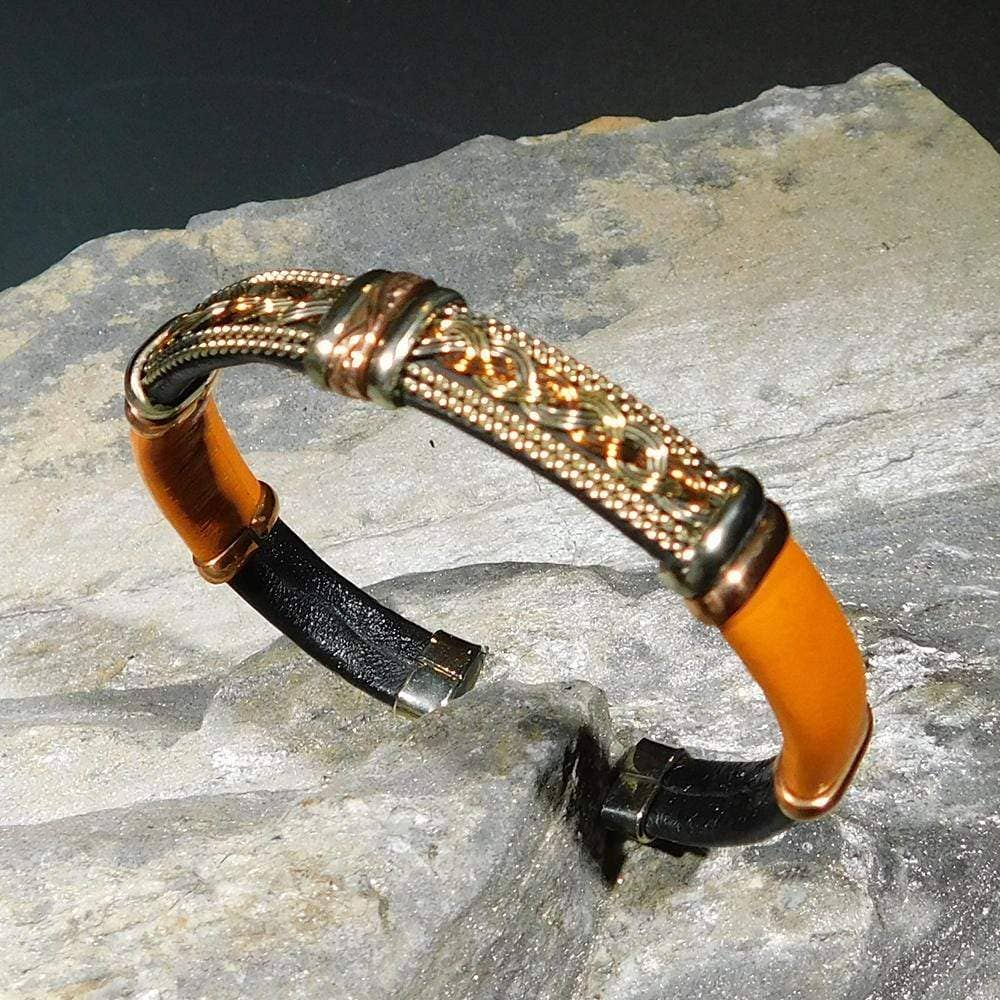 BR.ULB.0705 - Unique Leather Bracelet, Orange