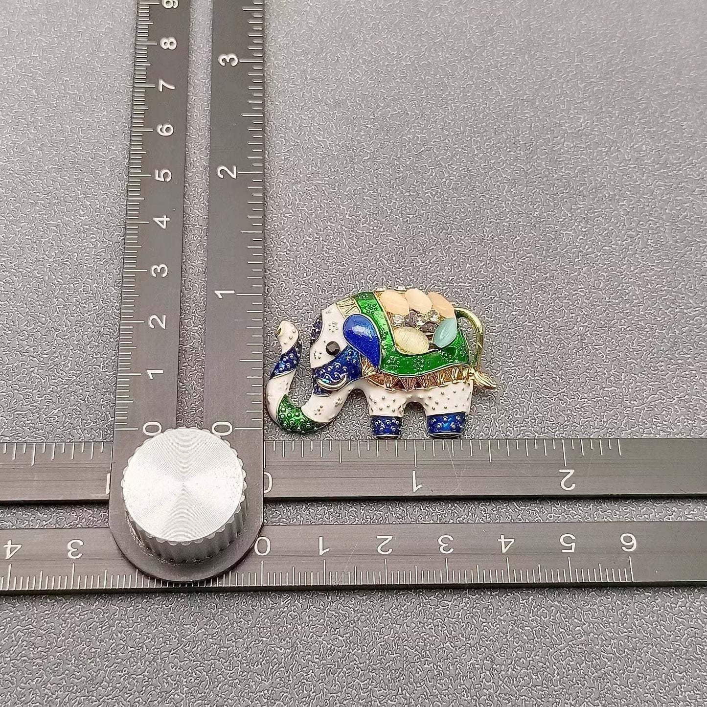 Cute Rhinestone Enamel Elephant Brooch