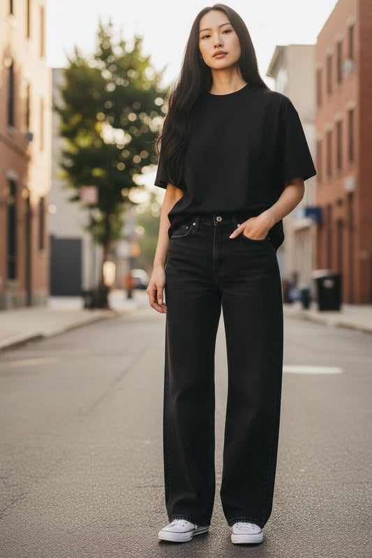 Abercrombie & Fitch Black Straight Women's Jeans Distressed