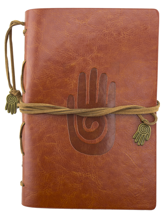Leatherette Journal - Hamsa - Brown