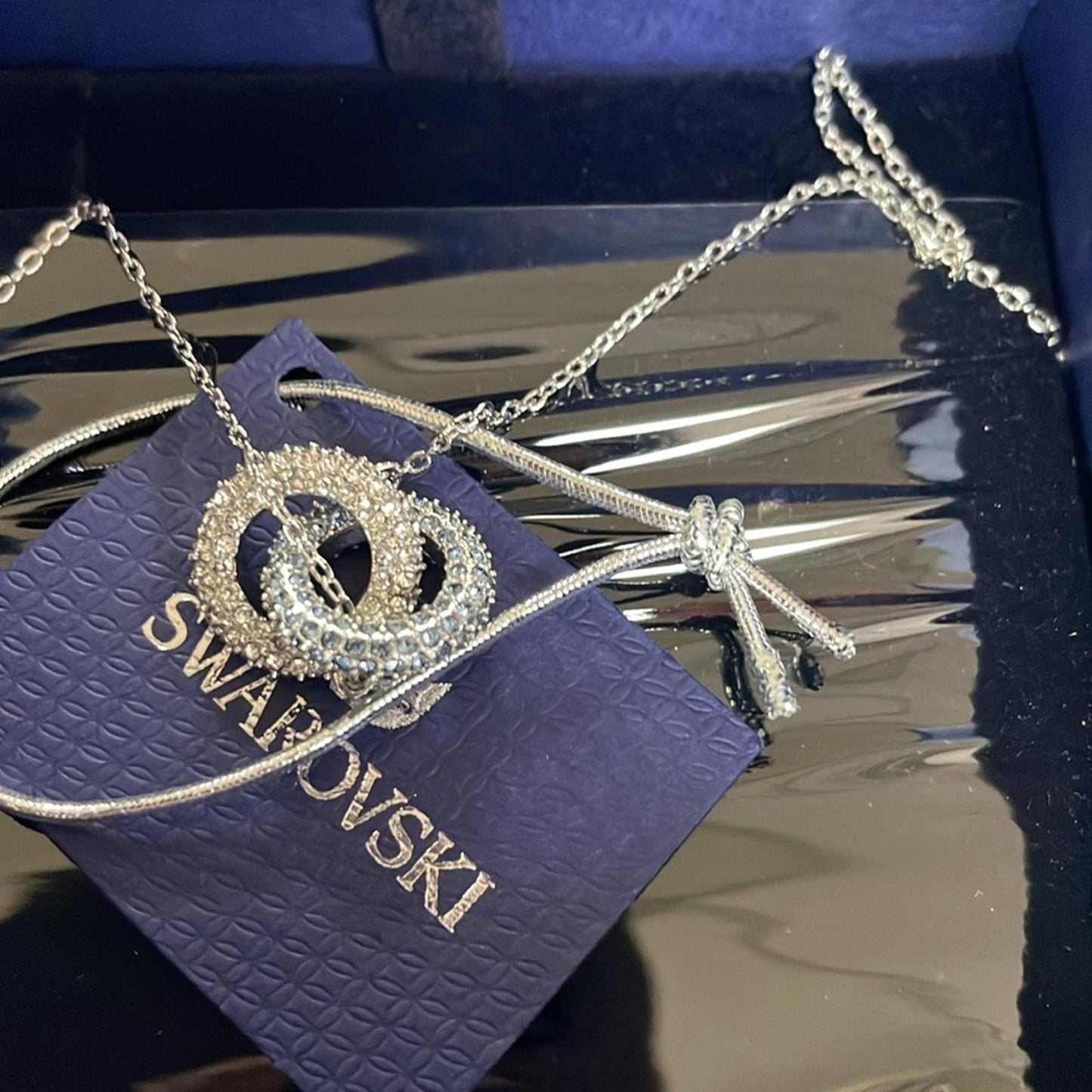 Swarovski Interlocking Circles Crystal Necklace 16 inches