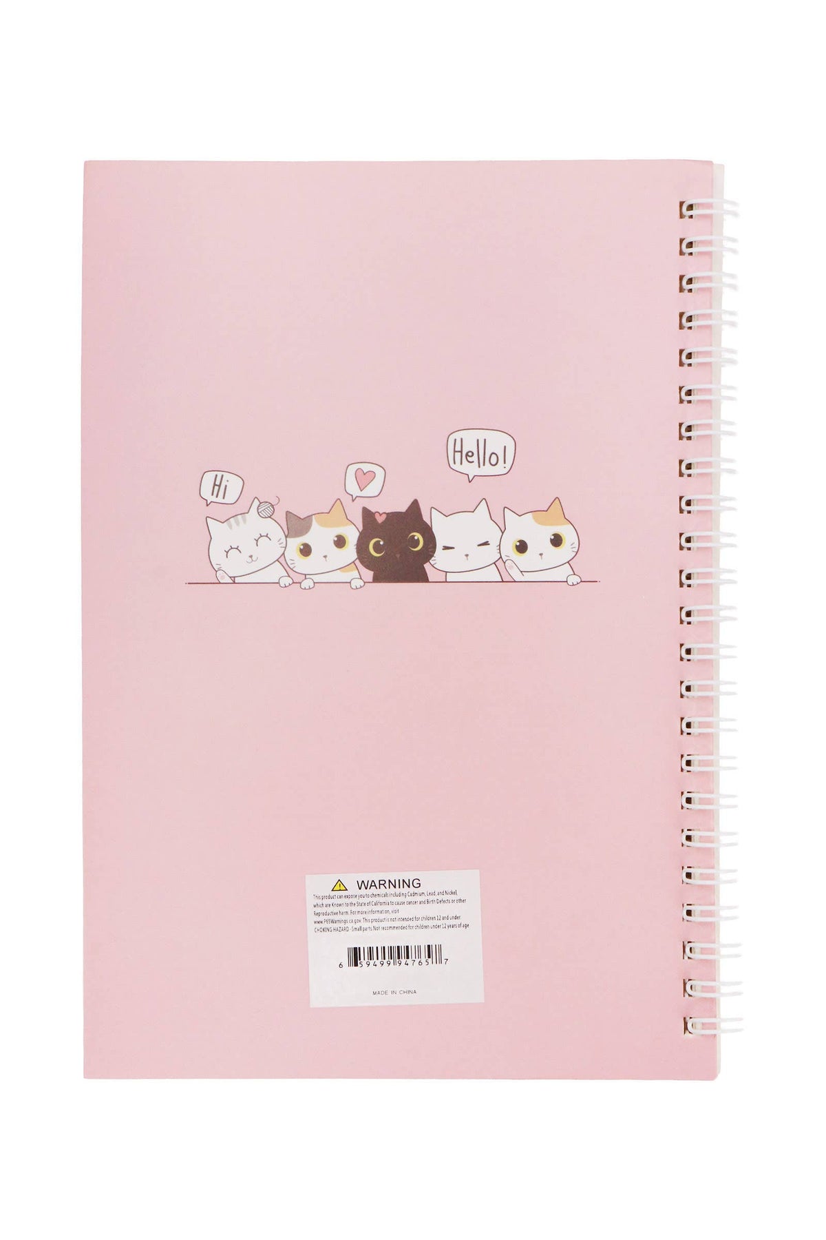 Cute Cat A5 Spiral Bound Notebook - 12 Pcs: ASSORTED / ONE SIZE