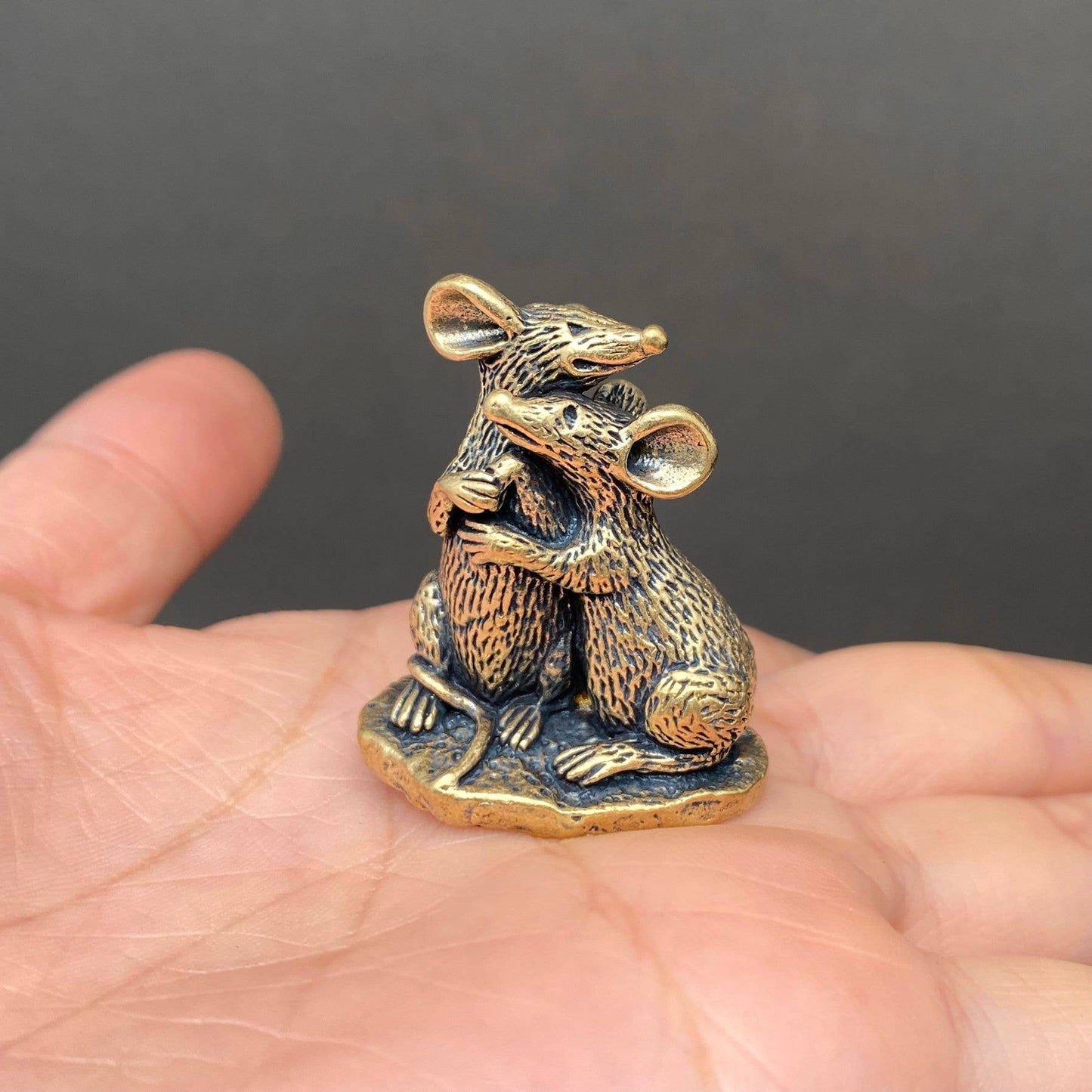 Couple Mouse Brass Crafts Decoration Desktop Ornaments