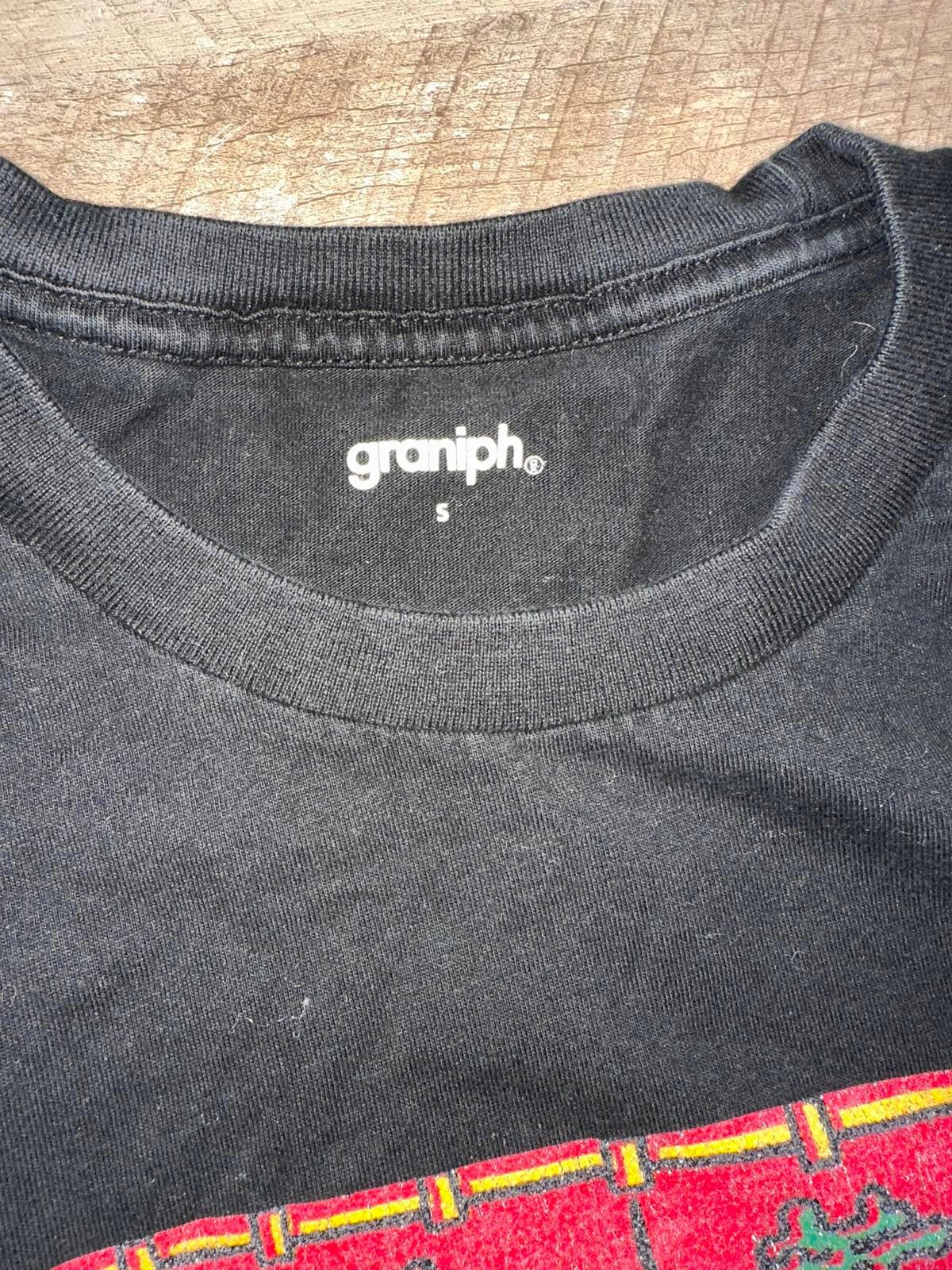Graniph Graphic Print Black Unisex T-Shirt Size Small