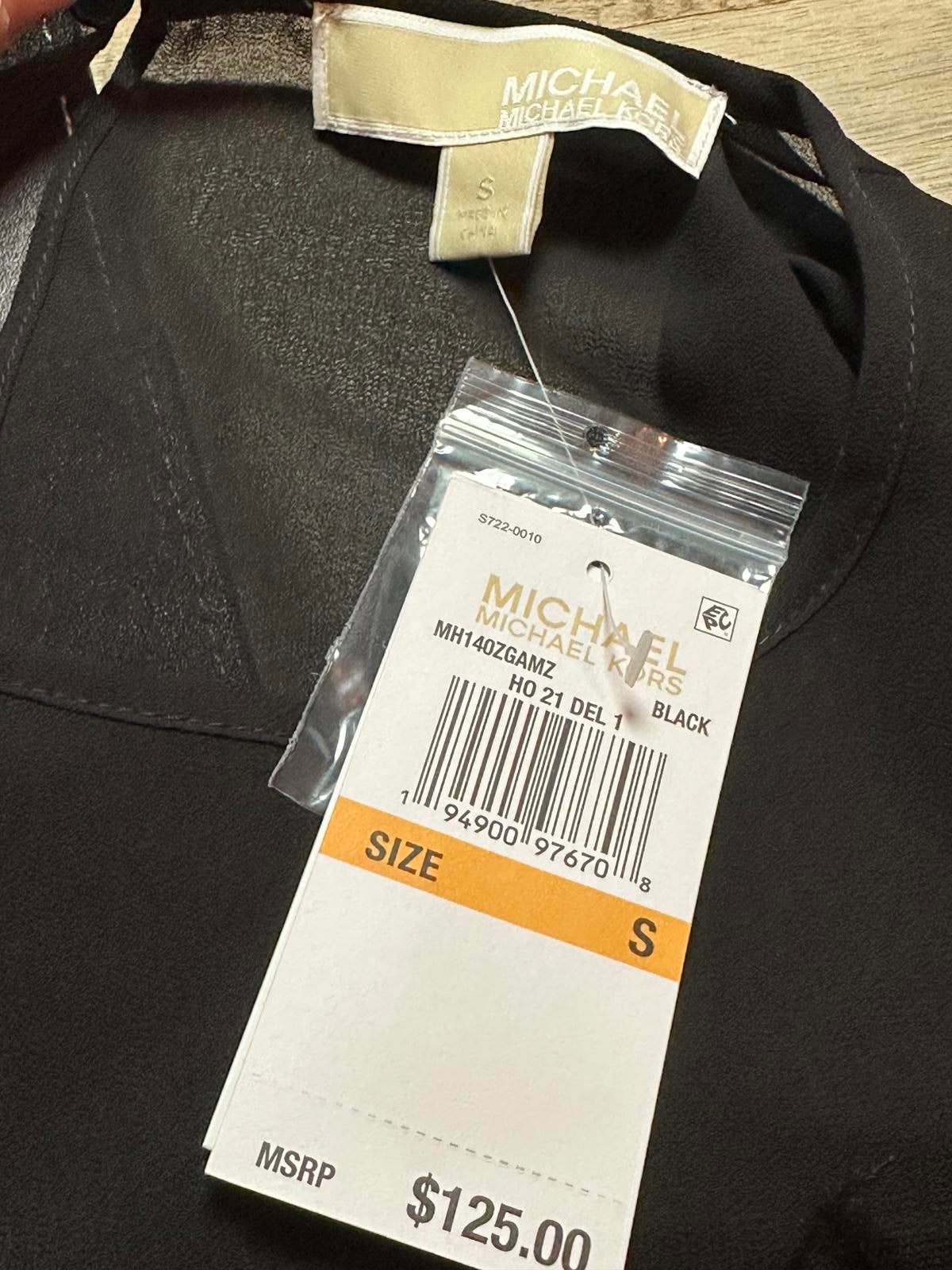 MICHAEL Michael Kors Black Sleeveless Top with Feathers