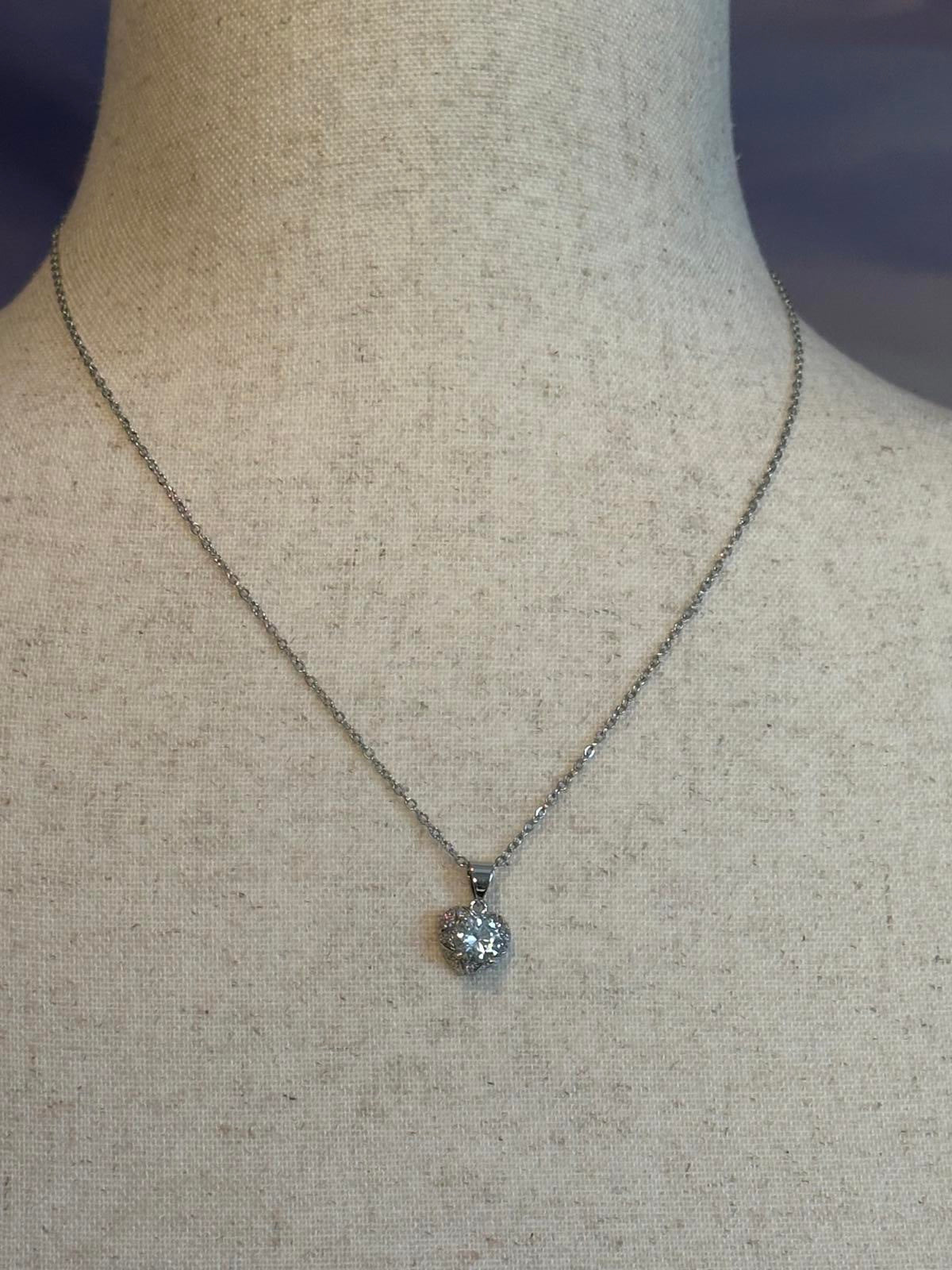 GRA Certified Moissanite Heart Pendant Necklace