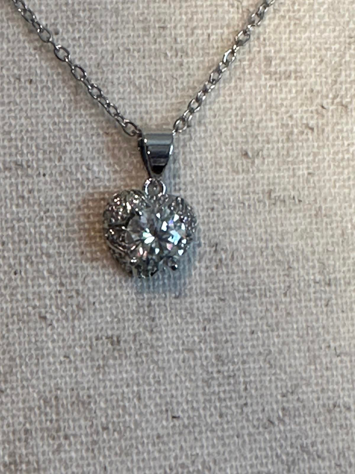 GRA Certified Moissanite Heart Pendant Necklace
