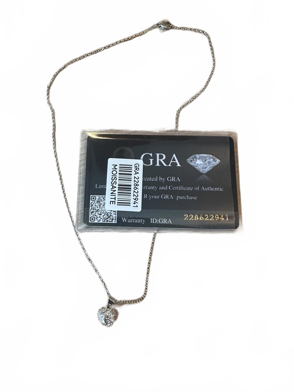 GRA Certified Moissanite Heart Pendant Necklace
