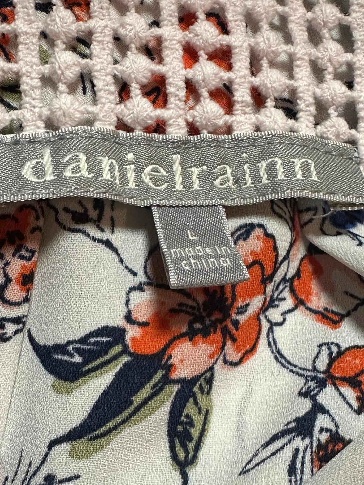 Daniel Rainn Floral Crochet Detail Blouse, Size Large