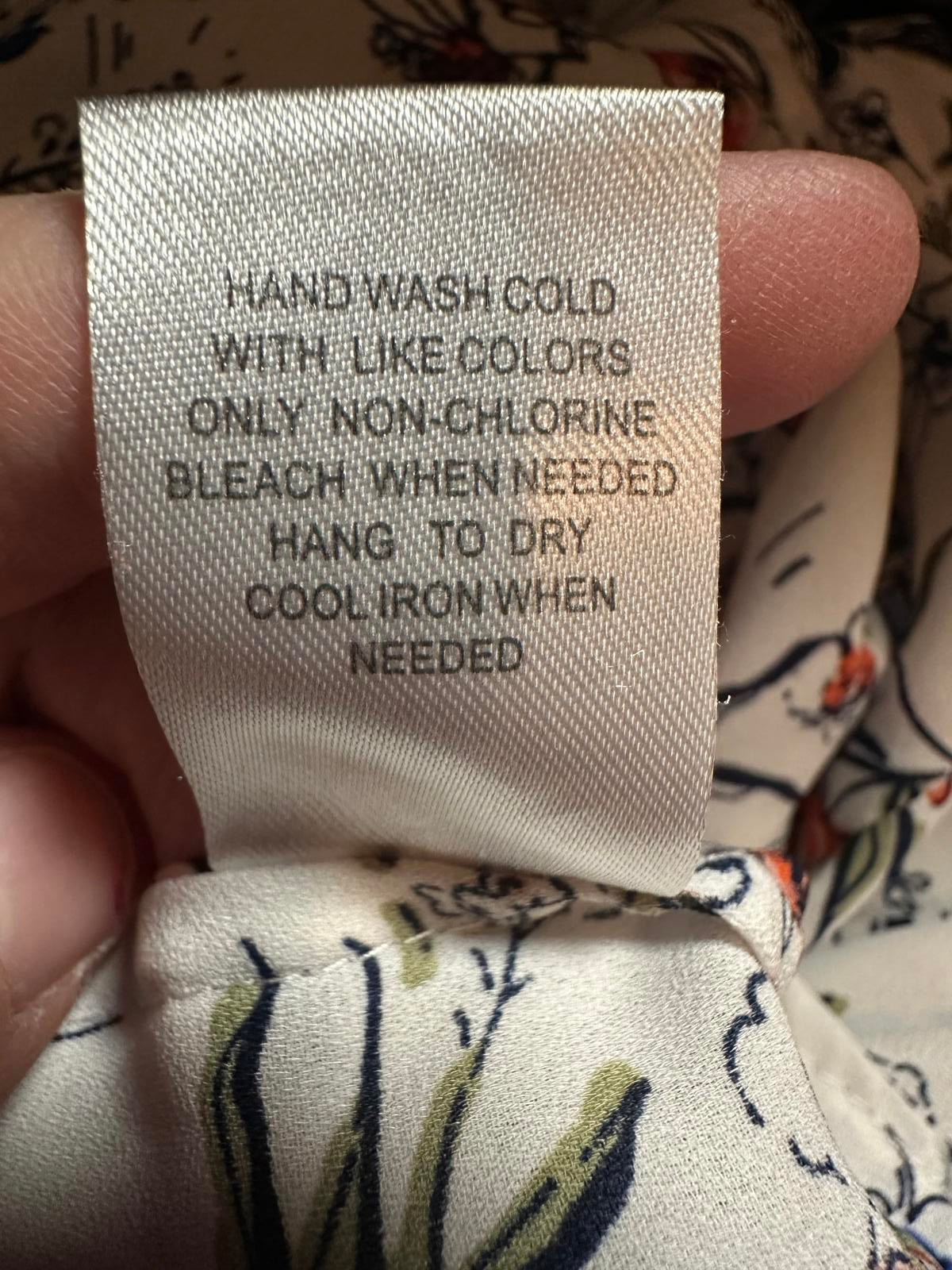 Daniel Rainn Floral Crochet Detail Blouse, Size Large