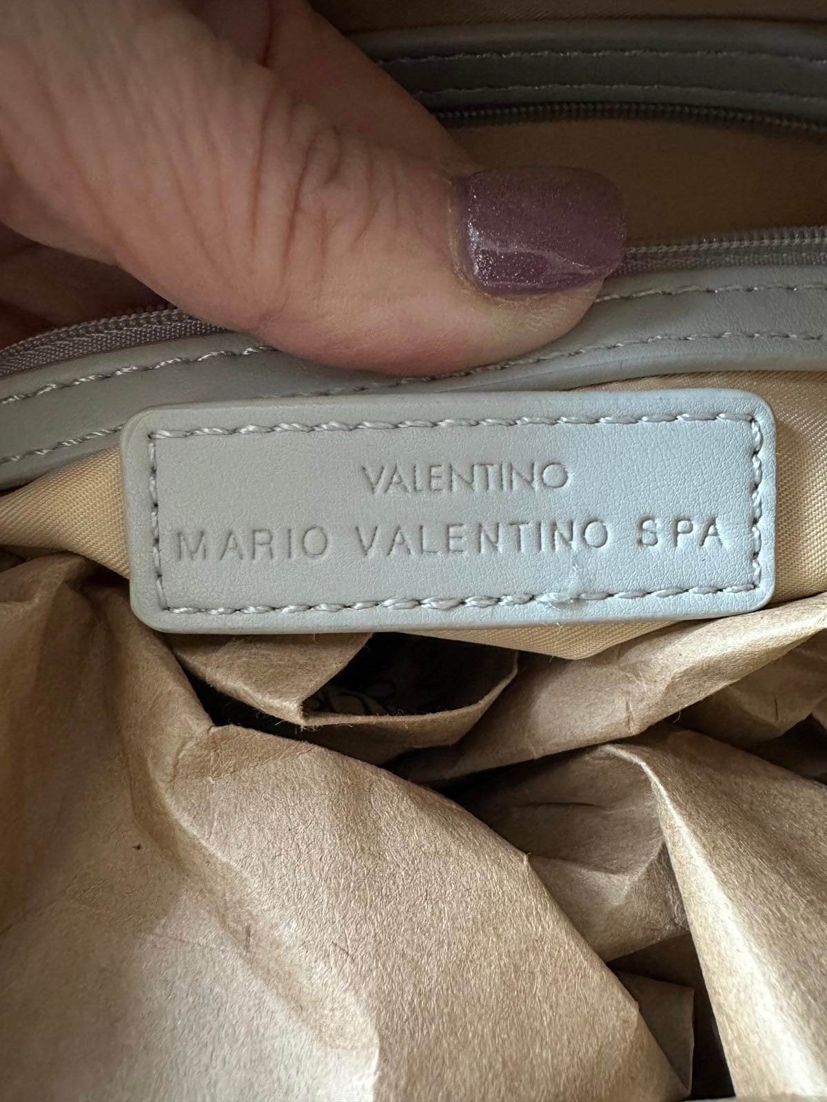 Mario Valentino Sacca Grigio Spa Ribbed Shoulder Bag