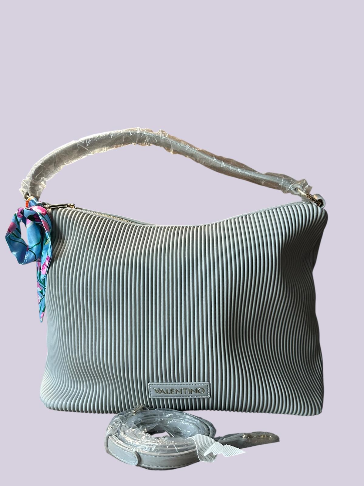 Mario Valentino Sacca Grigio Spa Ribbed Shoulder Bag