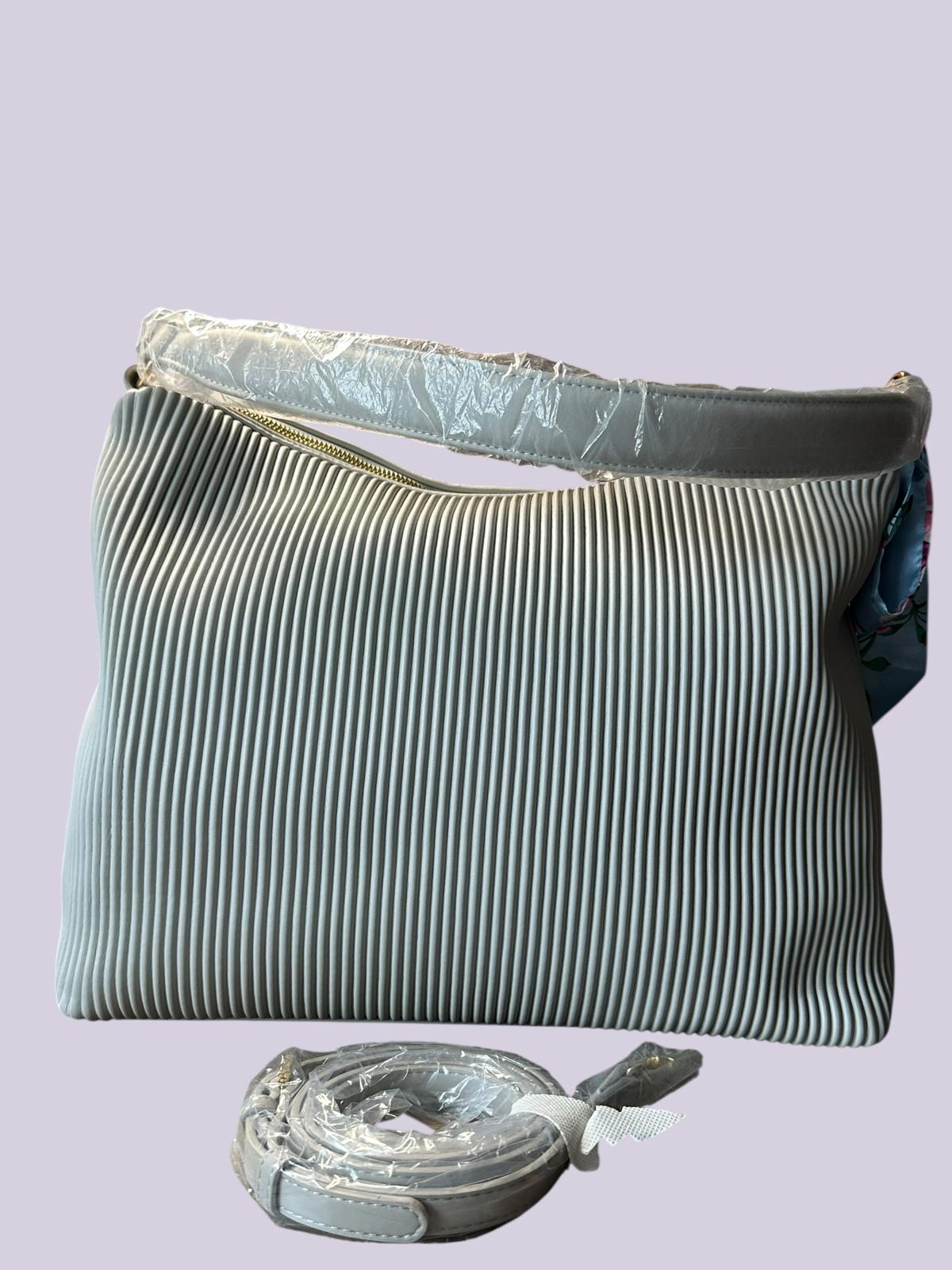 Mario Valentino Sacca Grigio Spa Ribbed Shoulder Bag